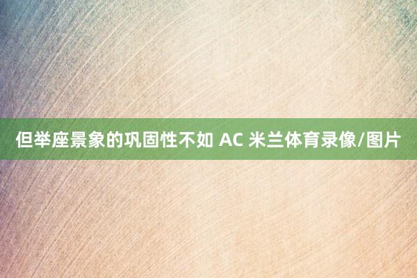 但举座景象的巩固性不如 AC 米兰体育录像/图片