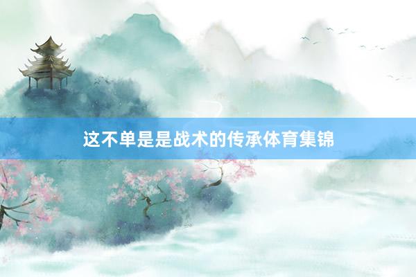 这不单是是战术的传承体育集锦