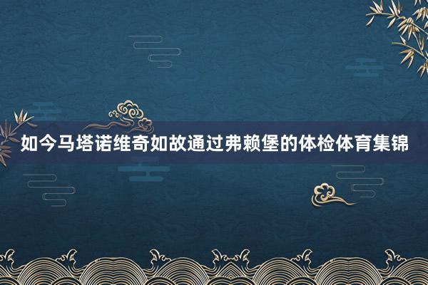 如今马塔诺维奇如故通过弗赖堡的体检体育集锦
