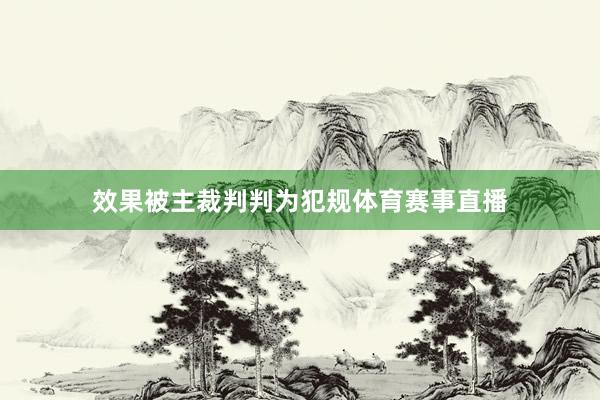 效果被主裁判判为犯规体育赛事直播