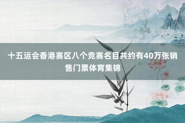 十五运会香港赛区八个竞赛名目共约有40万张销售门票体育集锦