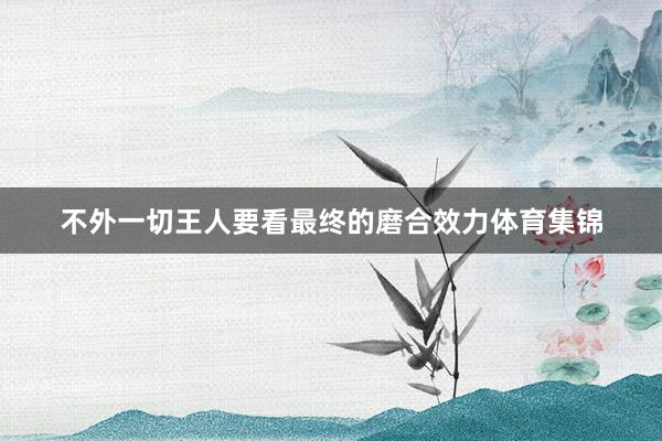 不外一切王人要看最终的磨合效力体育集锦