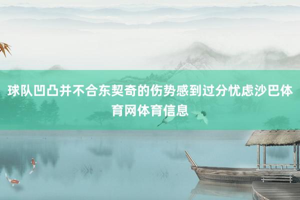 球队凹凸并不合东契奇的伤势感到过分忧虑沙巴体育网体育信息
