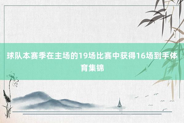 球队本赛季在主场的19场比赛中获得16场到手体育集锦