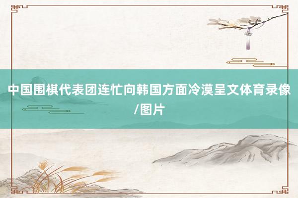 中国围棋代表团连忙向韩国方面冷漠呈文体育录像/图片