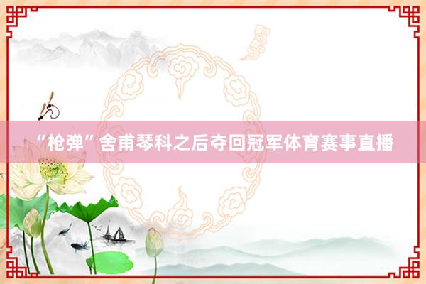 “枪弹”舍甫琴科之后夺回冠军体育赛事直播