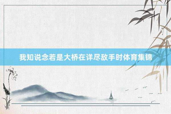 我知说念若是大桥在详尽敌手时体育集锦