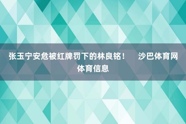 张玉宁安危被红牌罚下的林良铭！    沙巴体育网体育信息